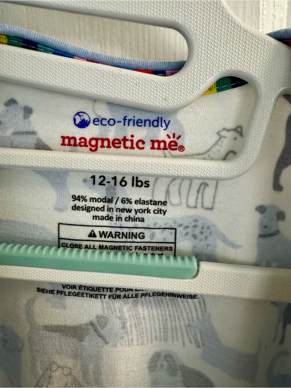 EUC Magnetic Me Footie, Blue and White dogs, 3-6 months - Picture 7 of 9